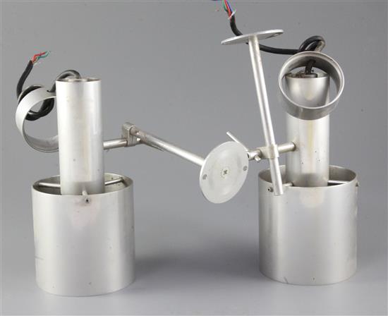 A pair of Peter Lovig Neilson aluminium wall lights, height 8in.